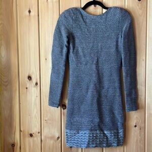 Elegant Gray Striped Dress